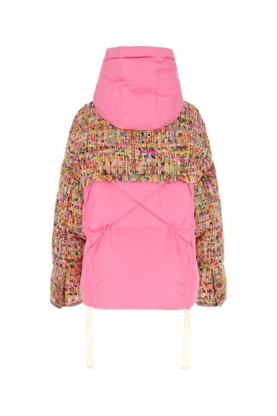 Shop Khrisjoy Woman Two-tone Tweed And Polyester Down Jacket In Multicolor