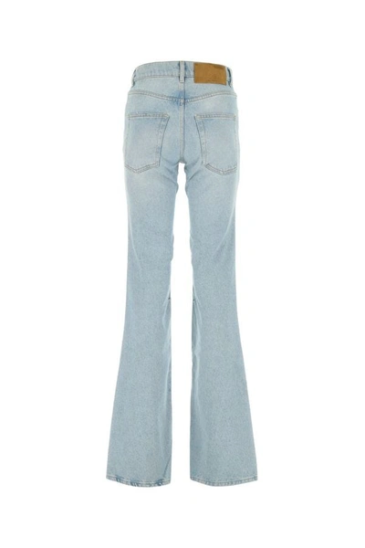 Shop Off-white Off White Woman Denim Flared Jeans In Blue