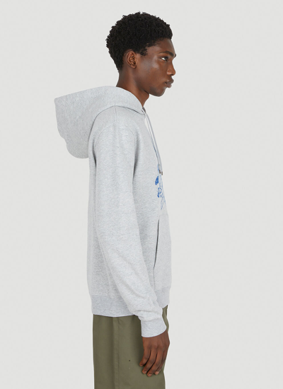 Shop Saint Laurent Men Volume Class Hooded Sweatshirt In Gray