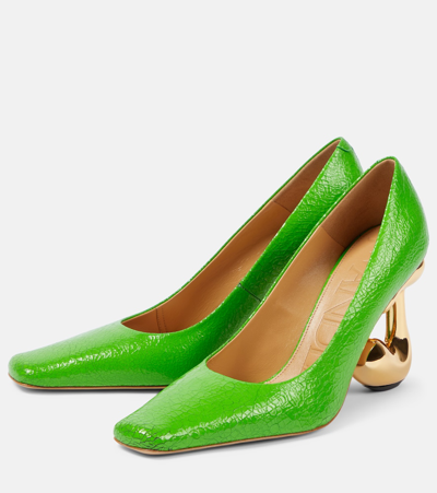 Jw Anderson Bubble Leather Pumps In Green