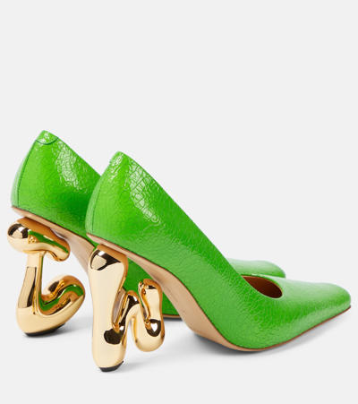 Shop Jw Anderson Bubble Leather Pumps In Green