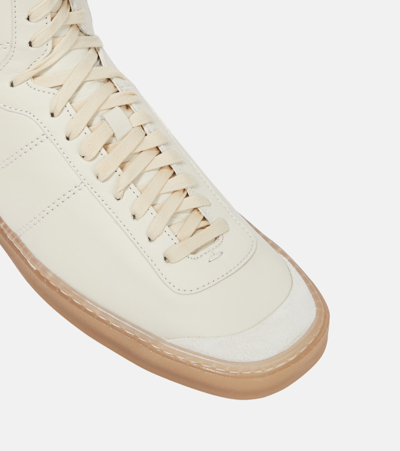 Shop Lemaire Linoleum Boxing Leather Sneakers In White