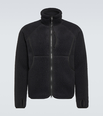 Shop Snow Peak Fleece Jacket In Black