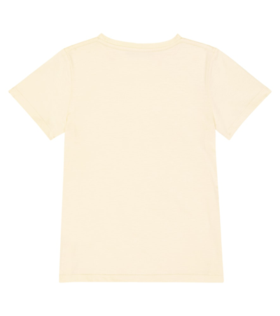 Shop Gucci Logo Cotton Jersey T-shirt In Neutrals