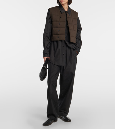 Shop Lemaire Virgin Wool Puffer Vest In Brown
