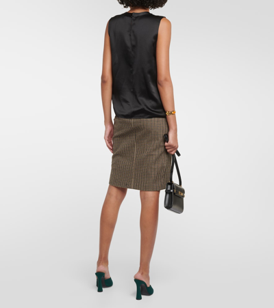 Saint Laurent Relaxed Fit Sleeveless Silk Top In Black