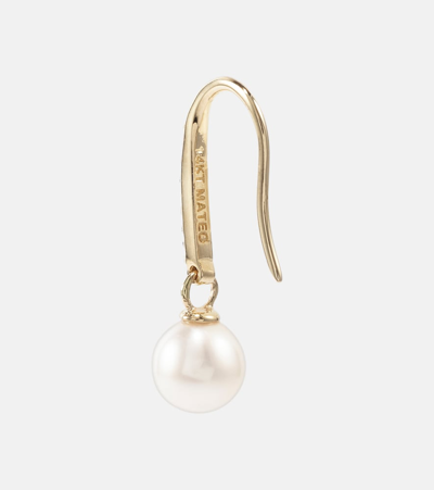 Mateo 14kt Gold Drop Earrings With Diamonds And Pearls In Gold