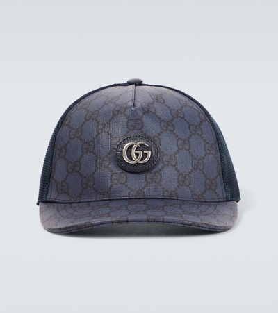 Shop Gucci Gg Canvas Cap In Blue