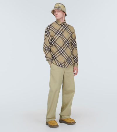 Burberry Check Wool Blend Overshirt In Multicoloured