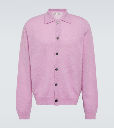 Shop Our Legacy Evening Polo Wool-blend Cardigan In Pink