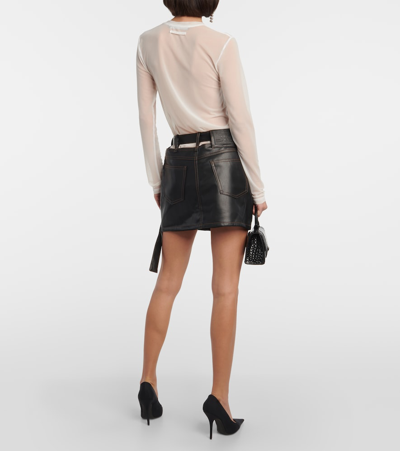 Shop Y/project Faux Leather Miniskirt In Black