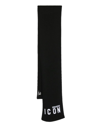 Shop Dsquared2 Scarf With Embroidery In Nero