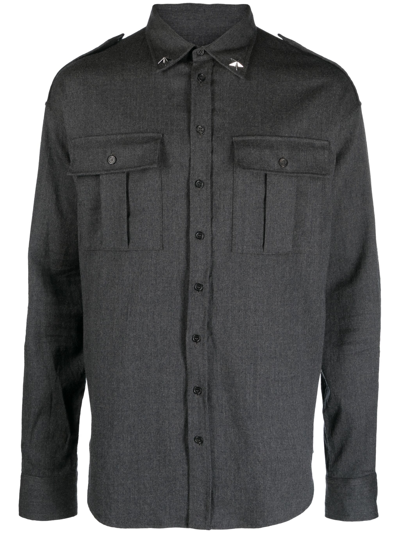 Shop Dsquared2 Charcoal Gray Shirt In Grey