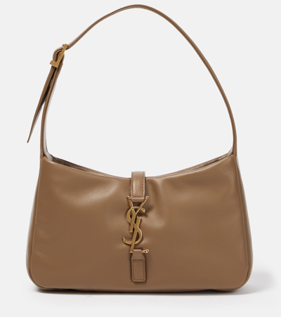 Shop Saint Laurent Le 5 À 7 Padded Leather Shoulder Bag In Brown