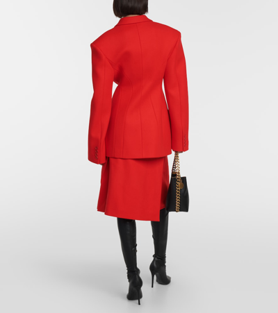 Shop Stella Mccartney Double-breasted Wool Blazer In Red