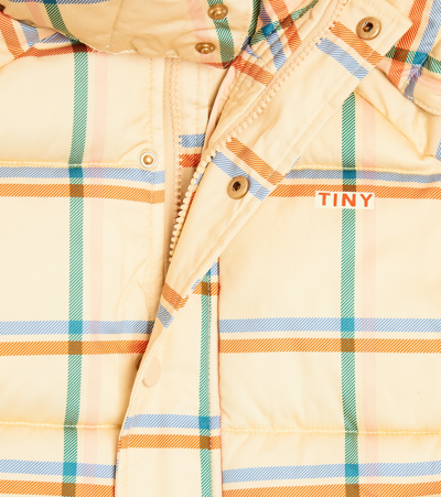 格纹棉质填充大衣