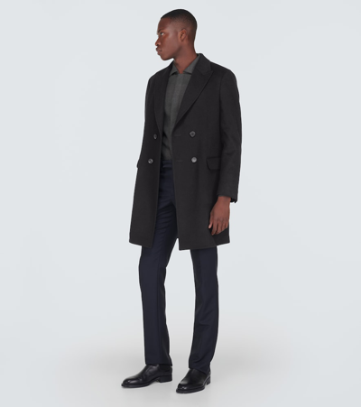 Shop Zegna Wool And Cashmere-blend Coat In Black