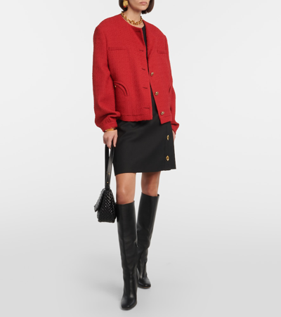 Shop Blazé Milano Rush Fire Wool-blend Jacket In Red