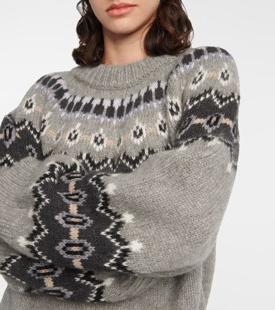 Shop Khaite Halo Intarsia Cashmere And Mohair Sweater In Grey