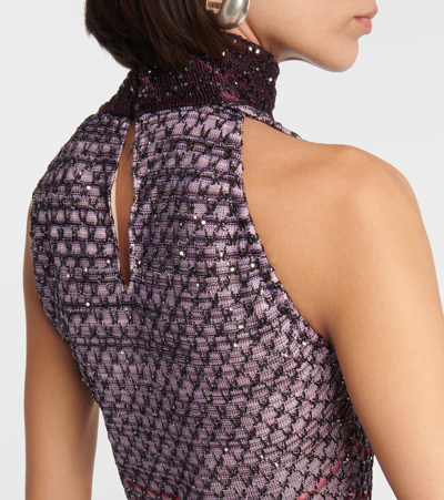 Shop Missoni Sequined Metallic Knit Maxi Dress In Multicoloured
