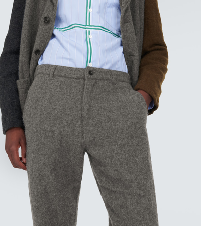 Comme Des Garçons Shirt Straight Wool-blend Pants In Grey