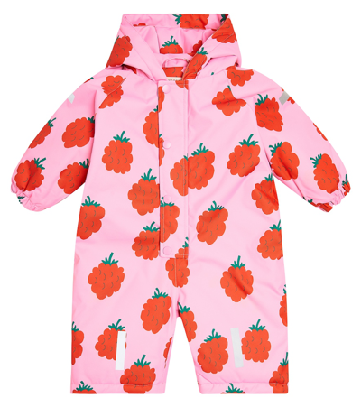 Shop Tinycottons Baby Raspberries Padded Snowsuit In Pink