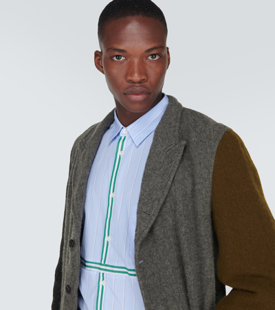 Shop Comme Des Garçons Shirt Wool-blend Blazer In Multicoloured