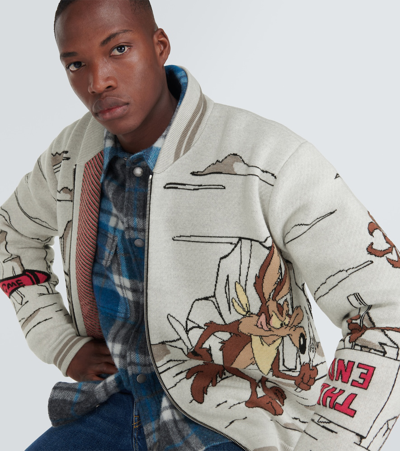 Shop Alanui X Looney Tunes Race To The South Pole Jacket In Grey
