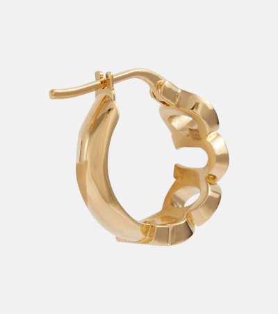 Shop Gucci Logo Hoop Earrings In Gold