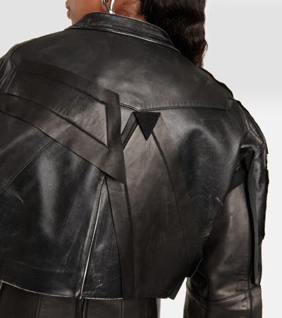 Shop Acne Studios Patchwork Leather Biker Jacket In Black