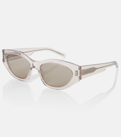 Shop Saint Laurent Sl 638 Cat-eye Sunglasses In White