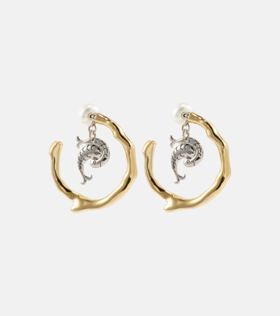 Shop Pucci Hoop Earrings In Gold