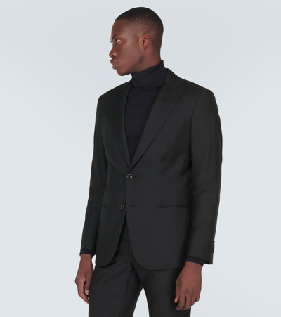 Shop Giorgio Armani Wool And Cashmere Suit In Black