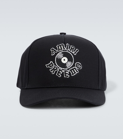 Shop Amiri X Dj Premier Record Embroidered Baseball Cap In Black