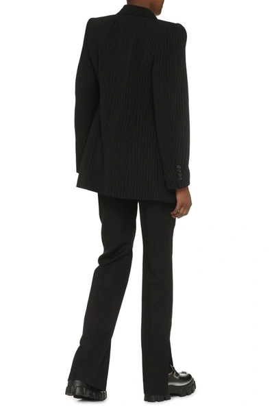 Balenciaga Hourglass Pinstripe Single-breasted Blazer In Black