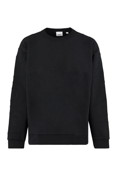 Shop Burberry Cotton Crew-neck Sweatshirt In Black