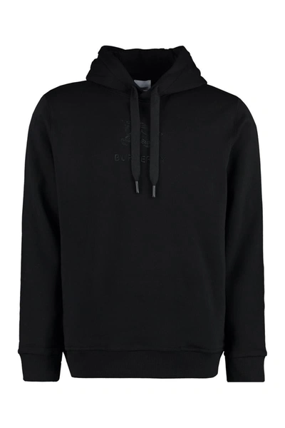 Shop Burberry Hooded Sweatshirt In Black