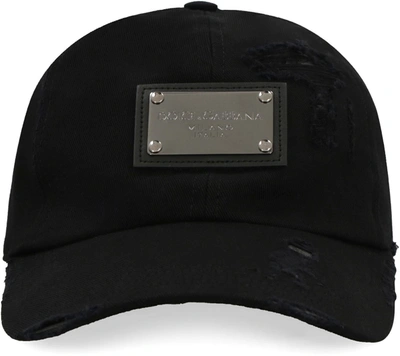 Shop Dolce & Gabbana Logo Baseball Cap In Black
