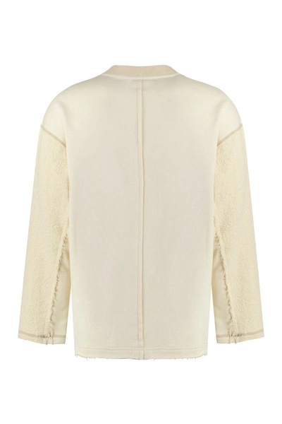 Shop Dolce & Gabbana Logo Detail Cotton Sweatshirt In Panna
