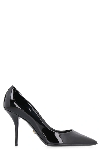 Shop Dolce & Gabbana Patent Leather Pointy-toe Pumps In Black