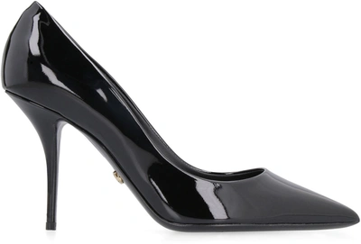 Shop Dolce & Gabbana Patent Leather Pointy-toe Pumps In Black