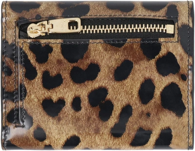 Shop Dolce & Gabbana Printed Leather Wallet In Beige