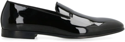 Shop Doucal's Patent Leather Loafer In Black