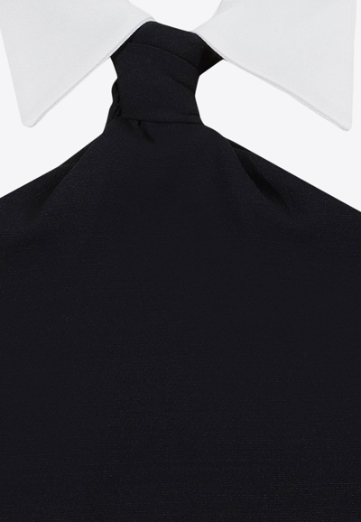 Shop Valentino Crepe Couture Mini Halter Shirt Dress In Black