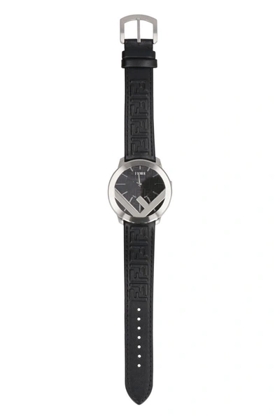Shop Fendi Watch With Leather Strap In Black