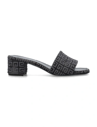 Shop Givenchy 4g Heeled Sandal In Dark Grey