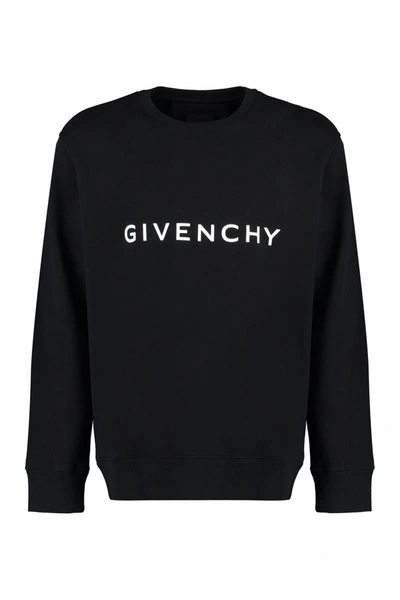 Shop Givenchy Logo Detail Cotton Sweatshirt In Black