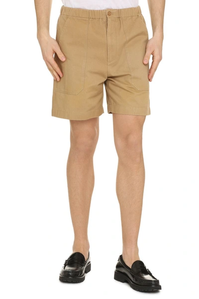 Shop Gucci Cotton Bermuda Shorts In Sand