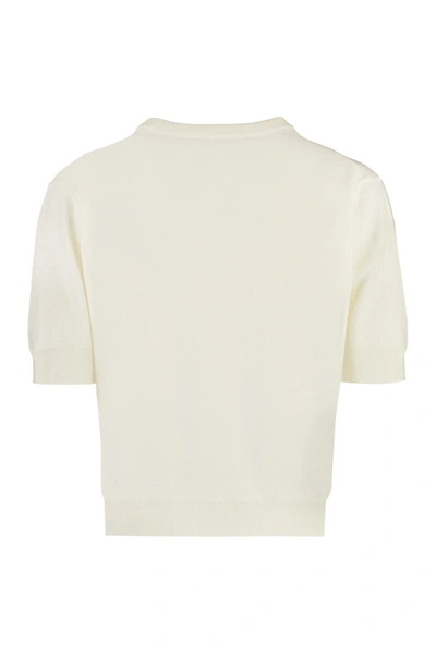Shop Gucci Knitted T-shirt In Ivory