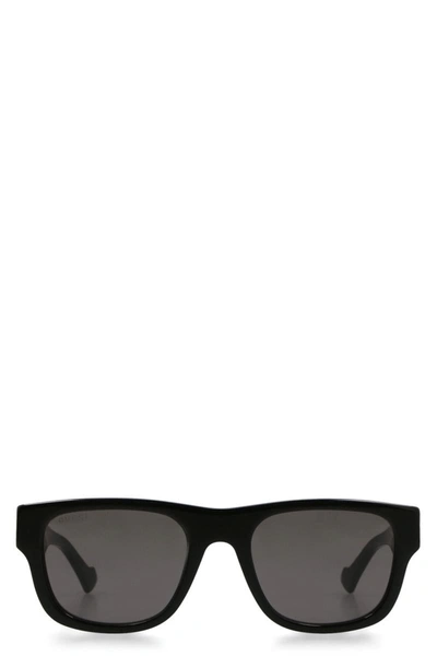 Shop Gucci Squared Sunglasses In Black